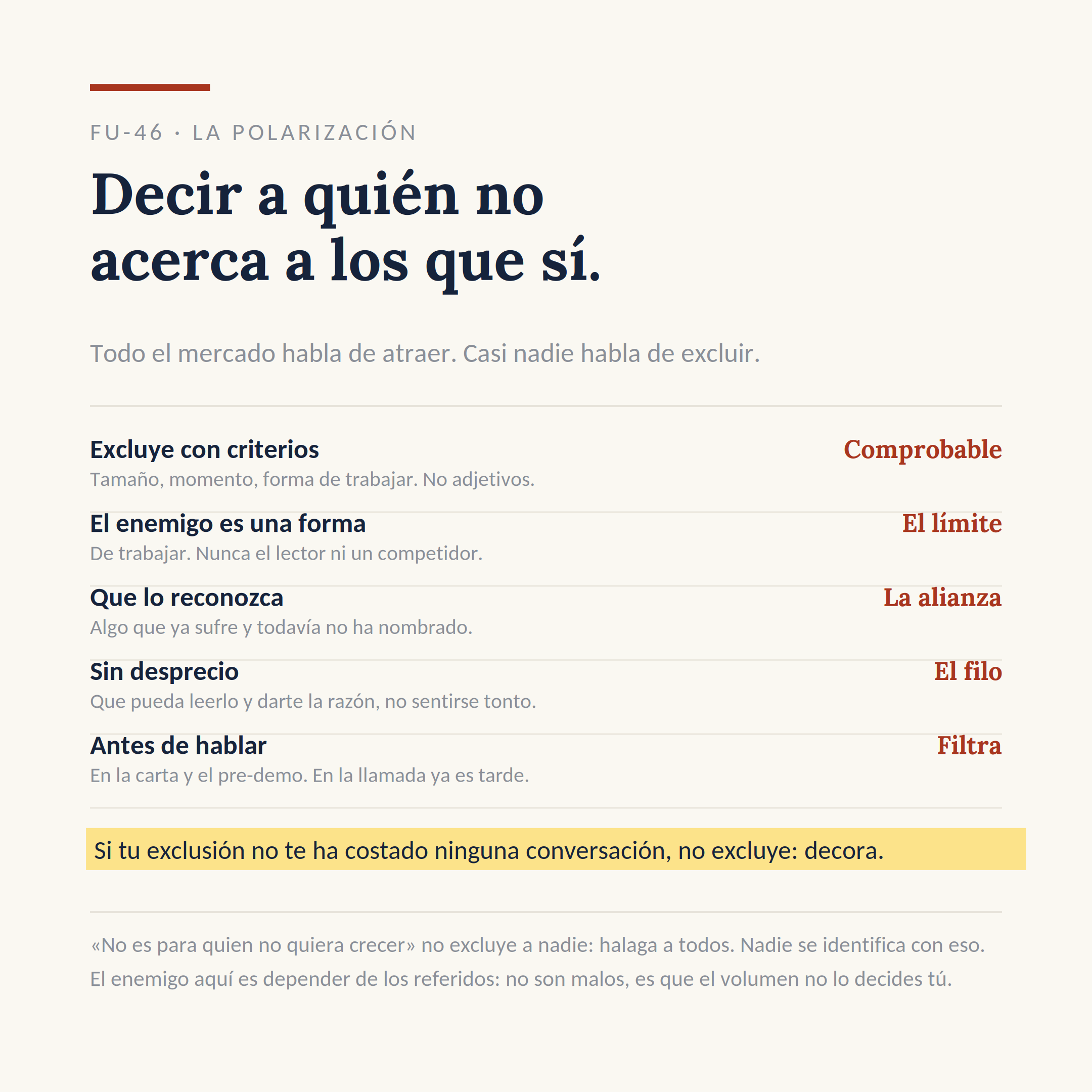 El dibujo del sistema FU-46: Definir a quién excluyes